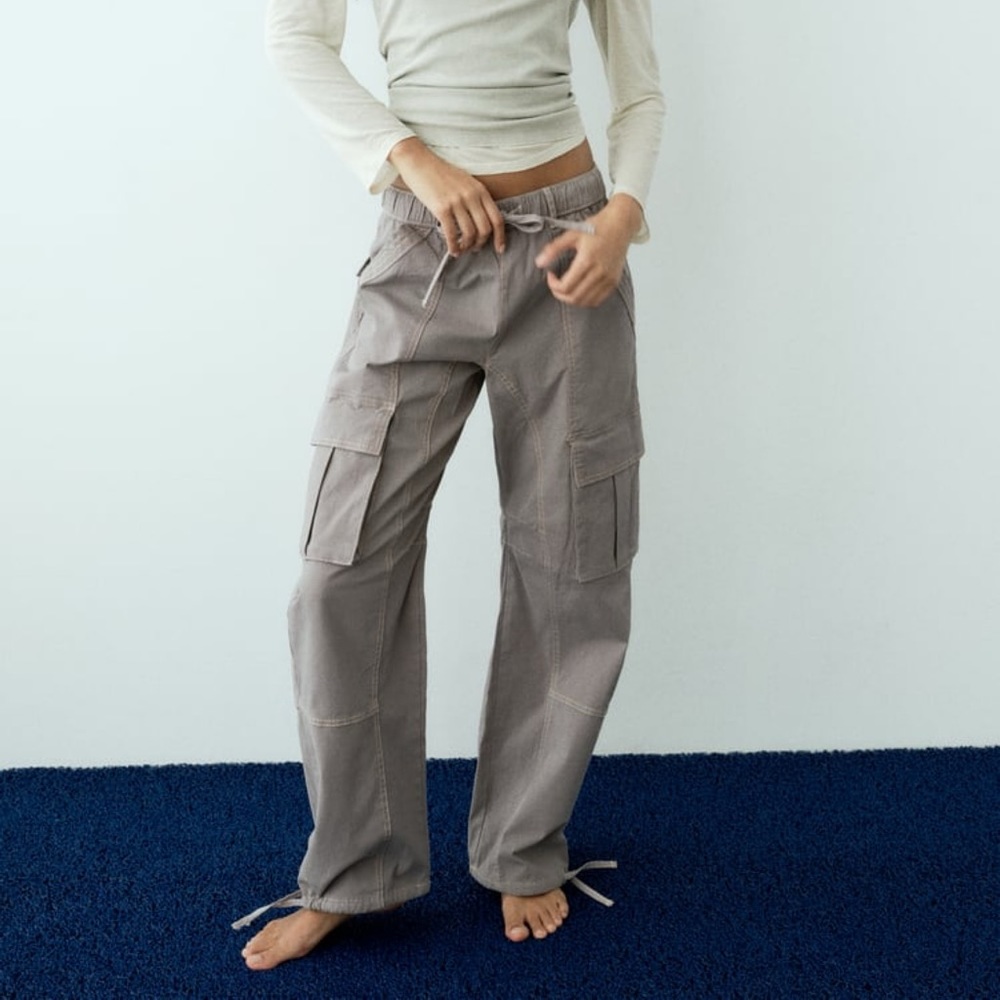 LAST CHANCE | NEW TRF Topstitch Cargo Pants | Zara